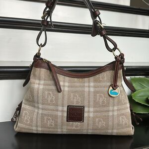 Dooney & Bourke Plaid Shoulder Bag - Brown and Tan